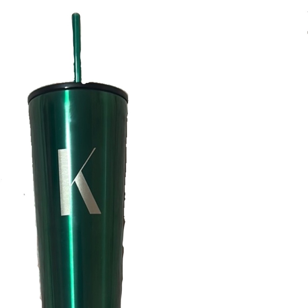 Green Tumbler with Straw